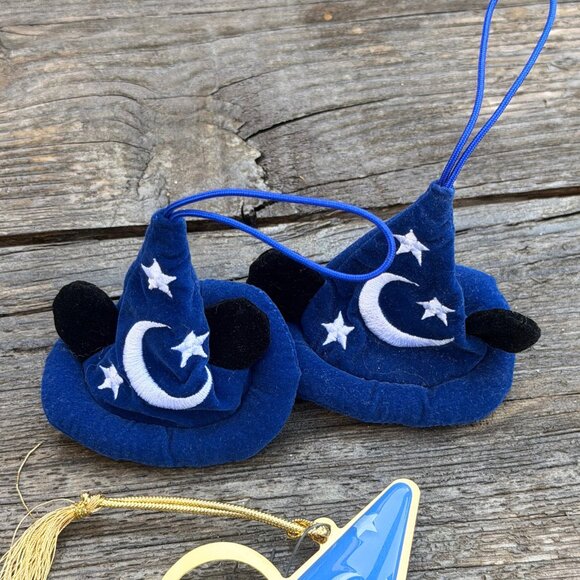 Lot Disney Fantasia Sorcerer's Apprentice Plush Hat Ornaments 100 Years of Magic - Picture 2 of 8